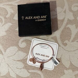 Alex and Ani Rosegold Pineapple Charm Bangle Bracelet, NWT